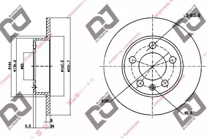 Тормозной диск DJ PARTS BD1177